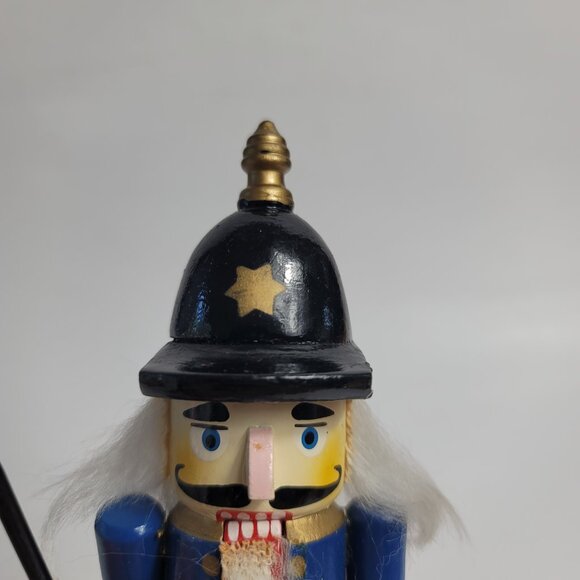 Vintage Santa's Workbench Nutcracker Baron Blue Uniform Black Hat with Star - Picture 4 of 13